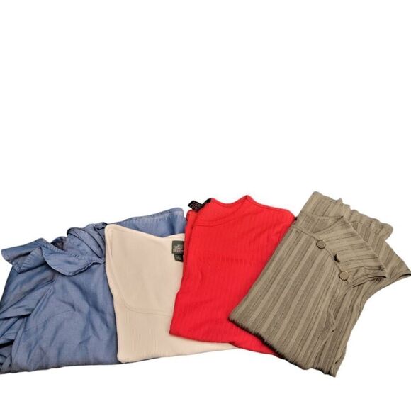 wild fable Tops - Red White Blue & Green Lightweight Name Brand Blouses Shirts Tops FOUR 4 for 1